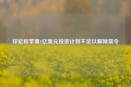 印尼称苹果1亿美元投资计划不足以解除禁令