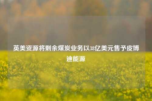 英美资源将剩余煤炭业务以38亿美元售予皮博迪能源