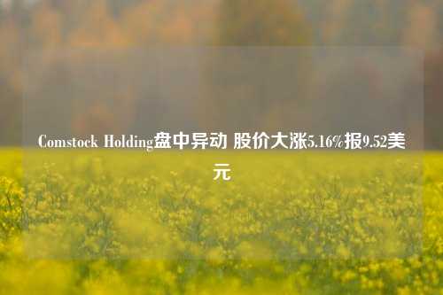 Comstock Holding盘中异动 股价大涨5.16%报9.52美元