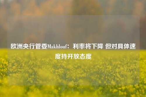 欧洲央行管委Makhlouf：利率将下降 但对具体速度持开放态度