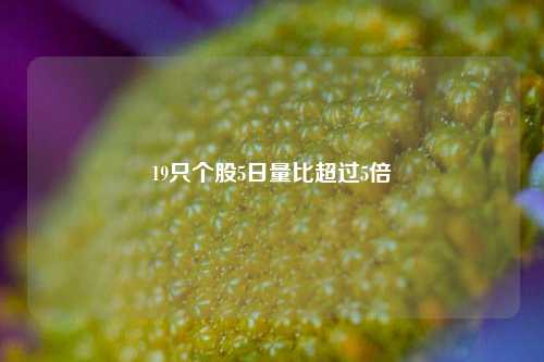 19只个股5日量比超过5倍