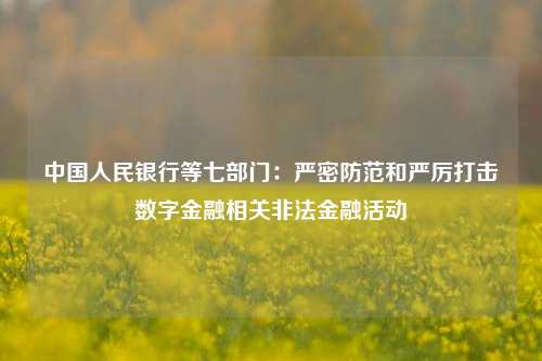 中国人民银行等七部门：严密防范和严厉打击数字金融相关非法金融活动